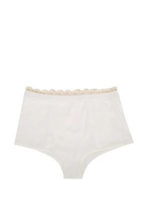 Magda Butrym ribbed scalloped-trim shorts - White