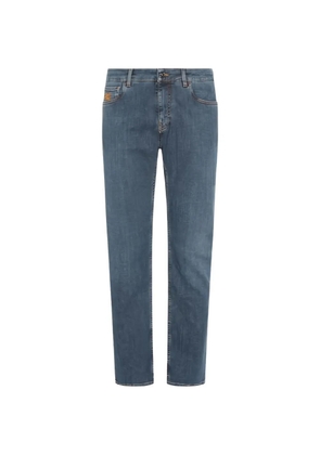 ETRO embroidered-logo straight-leg jeans - Blue