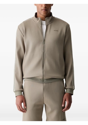 GUESS USA side-stripe zip-up sweatshirt - Green