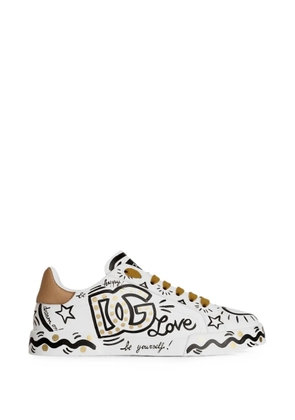Dolce & Gabbana calfskin Portofino sneakers - White