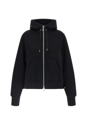 sacai zip-up drawstring hoodie - Black