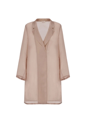 EMME sheer notched-lapel mid-length blazer - Pink