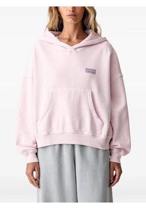 American Vintage Plizzy logo-print pouch-pocket hoodie - Pink
