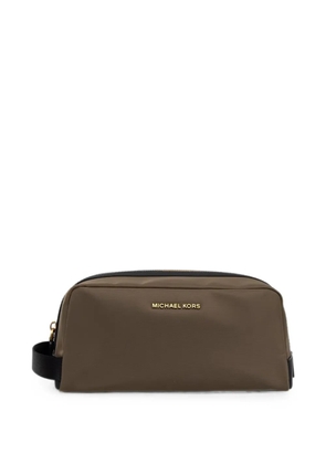Michael Kors logo-plaque zip-fastening wash bag - Green
