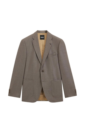 BOSS textured-finish single-breasted blazer - Brown