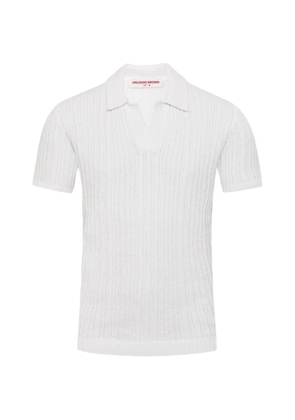 Orlebar Brown Horton texture-stripe polo shirt - White