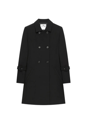 Courrèges double-breasted embroidered-logo coat - Black