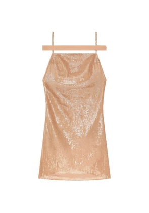 Courrèges sequin-embellished strap mini dress - Neutrals