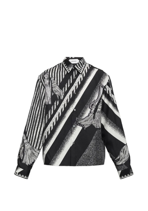 Versace tassel-print silk shirt - Black