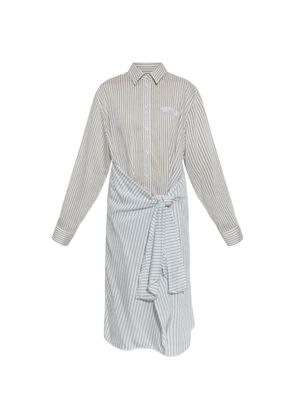 Diesel striped tie-front dress - Neutrals
