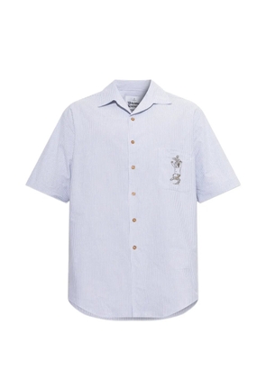 Vivienne Westwood Bowling striped embroidered-logo shirt - White