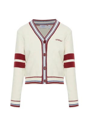 Off-White logo-embroidered cardigan - Neutrals