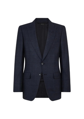 TOM FORD Prince of Wales check single-breasted jacket - Blue