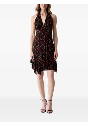 GUESS USA cherry-print asymmetric-hem mini dress - Black