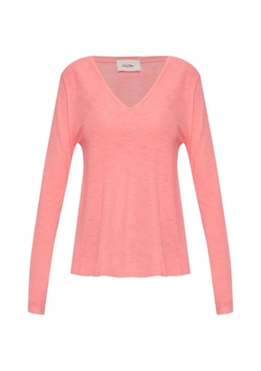 American Vintage Jacksonville V-neck long-sleeve top - Pink