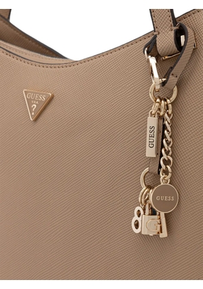 GUESS USA Gilda logo-plaque saffiano-effect tote bag - Neutrals