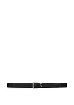 Saint Laurent Cassandre leather belt - Black