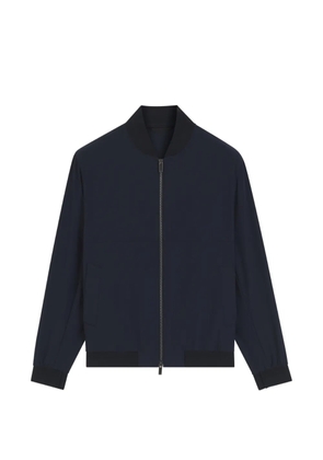 BOSS slim-fit jacket in micro-patterned stretch fabric - Blue