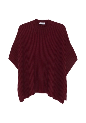 Gabriela Hearst Baron ribbed-knit poncho - Red