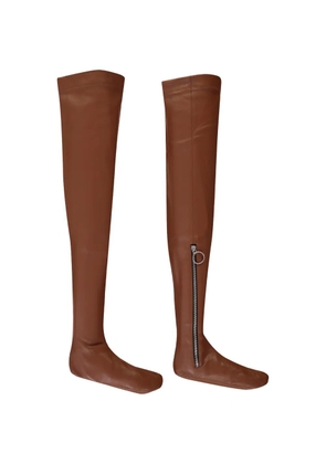 Cédric Charlier zip-fastening over-the-knee socks - Brown