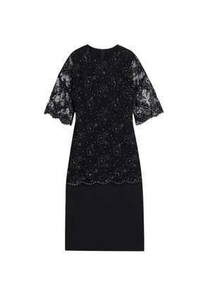 Valentino Garavani embellished floral-lace midi dress - Black