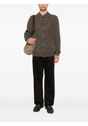 Giorgio Armani button-up rib-trimmed cardigan - Brown