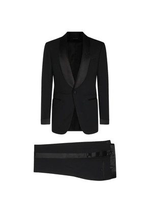 TOM FORD satin-trim wool suit - Black