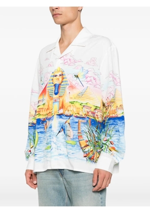 Casablanca graphic-print long-sleeve shirt - White