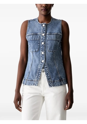 DKNY buckled denim button-down top - Blue