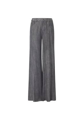 LIU JO flare pants with belt - Grey