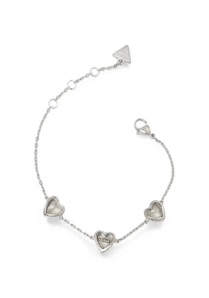 GUESS USA heart-charm cable-link bracelet - Silver