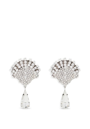 Alessandra Rich crystal shell-motif drop earrings - Silver