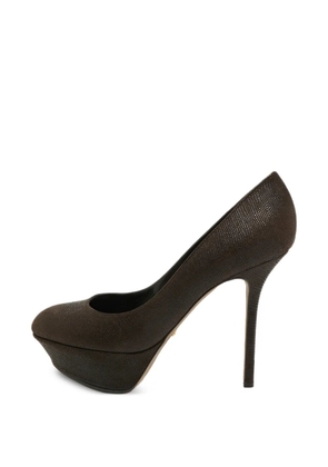 Sergio Rossi leather platform pumps - Brown