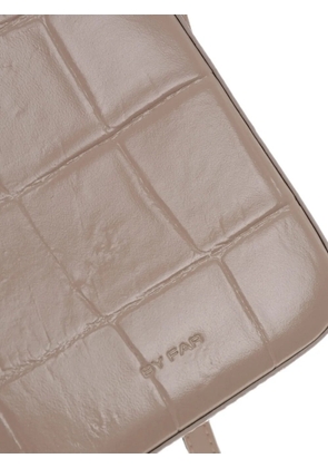 BY FAR mini crocodile-effect leather shoulder bag - Neutrals