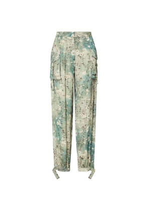 LIU JO printed satin trousers - Green