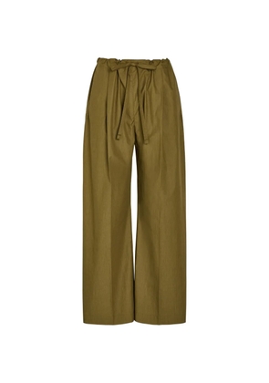 Another Tomorrow drawstring trousers - Green