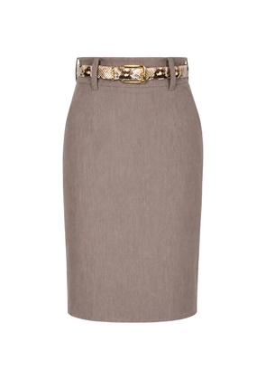 Elie Saab belt-loop midi skirt - Brown
