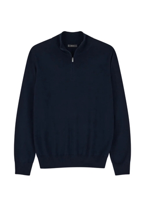 Boggi Milano quarter-zip jumper in extrafine merino wool - Blue