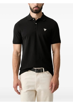 GUESS USA logo-patch polo shirt - Black