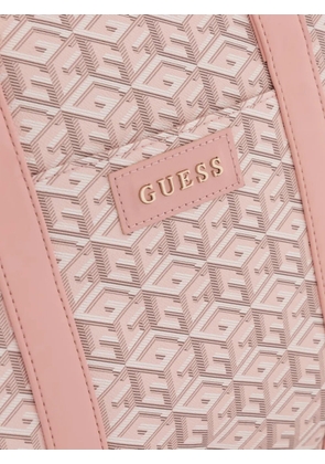 GUESS USA geometric-pattern logo-plaque laptop bag - Pink