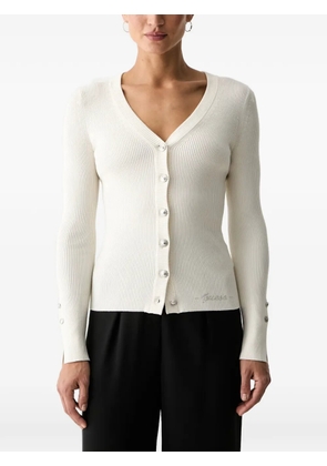 GUESS USA ribbed-knit buttoned cardigan - Neutrals