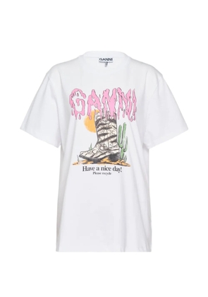 GANNI graphic-print T-shirt - White