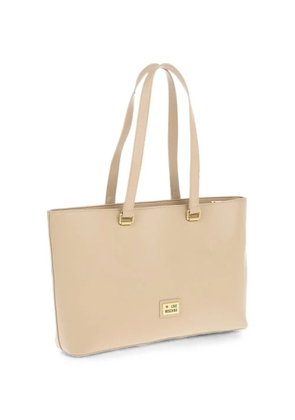Moschino heart-clasp pocket shoulder bag - Neutrals