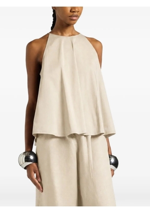 Liviana Conti Hope halterneck pleated top - Neutrals