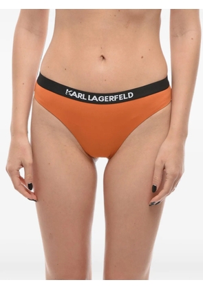 Karl Lagerfeld logo-waistband orange bikini briefs
