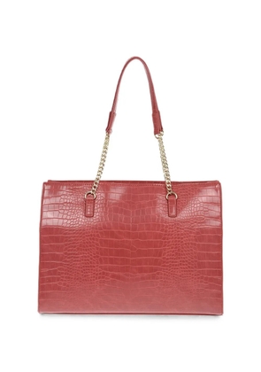 Moschino crocodile-effect heart-padlock shoulder bag - Red