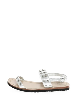 Moschino heart-stud silver leather sandals