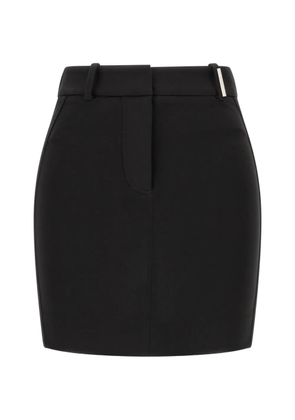 The Attico metal-plate logo-embroidered mini skirt - Black