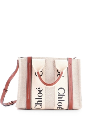 Chloé Pre-Owned Woody Canvas with Leather Small tote bag - Brown