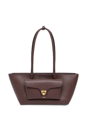Coccinelle Double Beat leather front-pocket tote bag - Red
